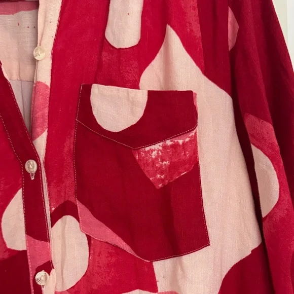 Anthropologie Maeve The Mona Linen Shirt Maxi Dress SZ M - Picture 9 of 13